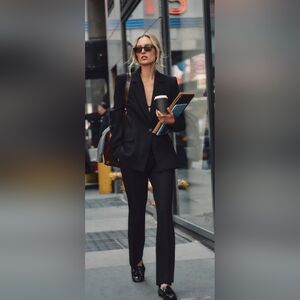 Zara basic black flare stretchy pants